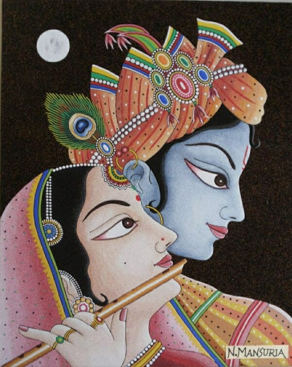 Radha Krishna - Sand painting (24" x 30")