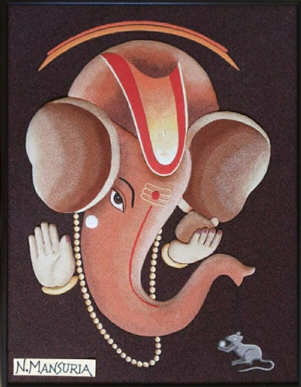 Shri Ganesh #5 - Sand painting (18" x 24")