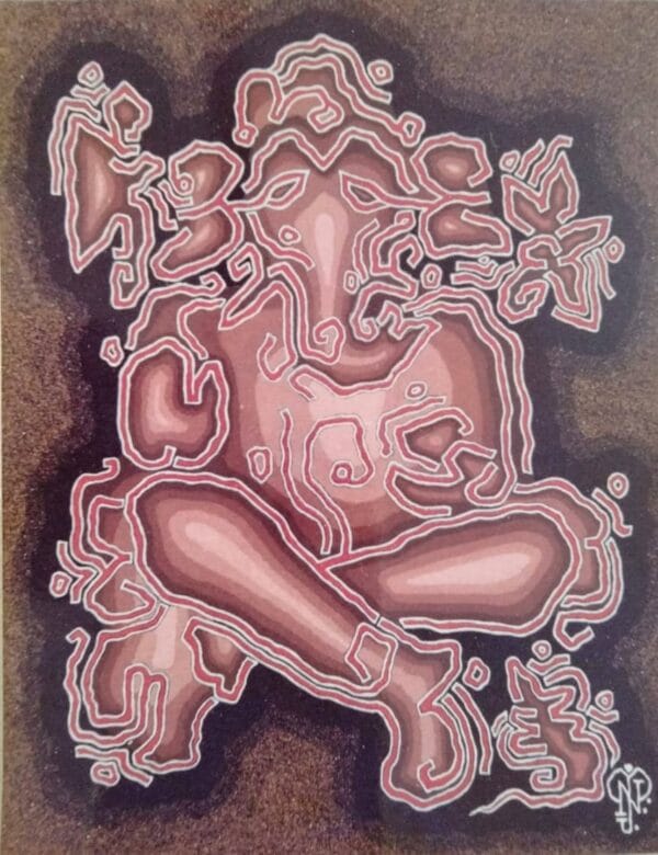 Shri Ganesh #7 - Sand painting (24" x 30")