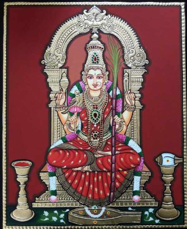 Kamakshi Amman - Tanjore painting (15" x 18")