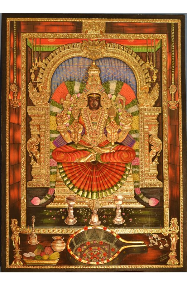 Kamakshi Amman #2 - Tanjore painting (18" x 24")