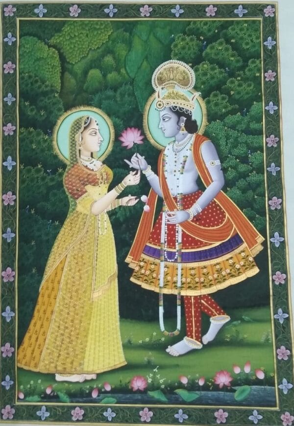 Radha-Krishna - Rajasthani painting (24" x 35")