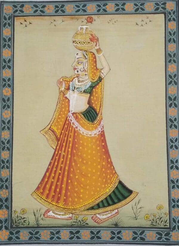 Panihari #2 - Rajasthan miniature painting (9' x 12")