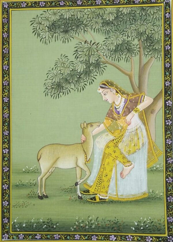 Ragni #1 - Rajasthan miniature painting (7" x 10")