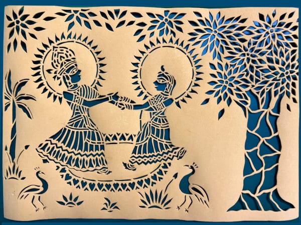 Radha Krishna - Sanjhi Art ( 1.2 ft by 1.6 ft)