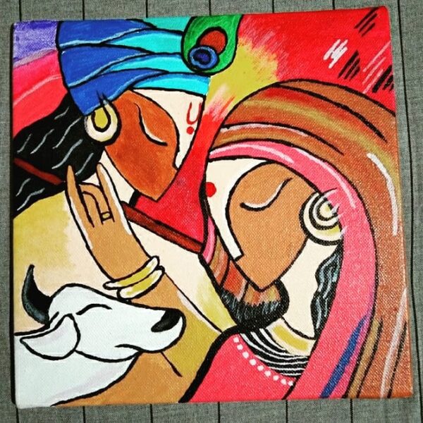 Radhe Krishna painting on canvas ?