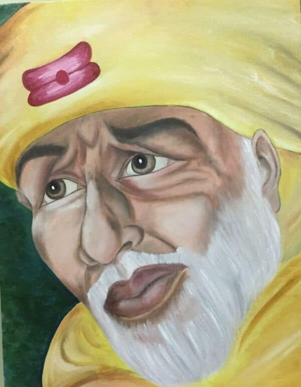 SAI BABA - Indian art (18" x 24")