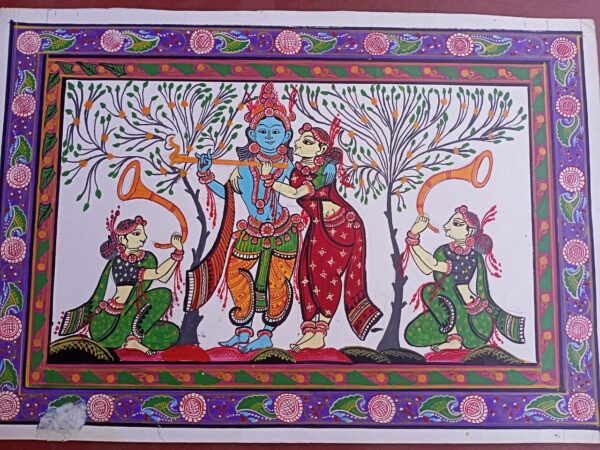 Radha Krishna #2 - Pattachitra painting (12" x 10")