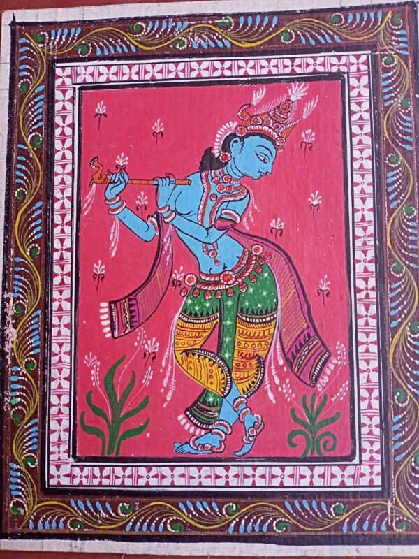 Krishna - Pattachitra painting ( 7" x 8")