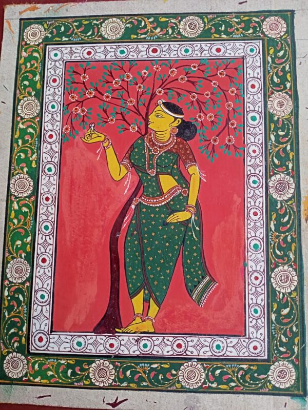 Radha #1 - Pattachitra painting (10" x 10")