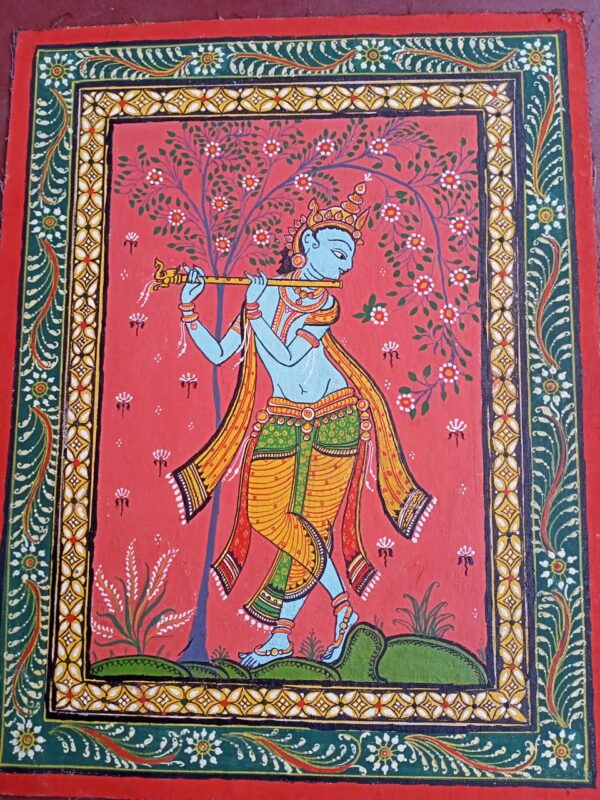 Krishna #2 - Pattachitra painting (12" x 18")