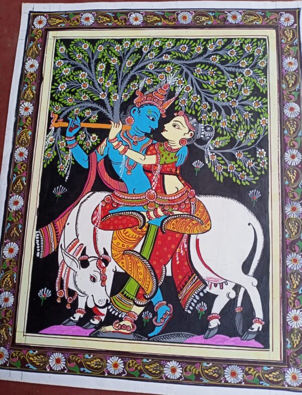 Radha Krishna - Pattachitra painting (10" x 16")