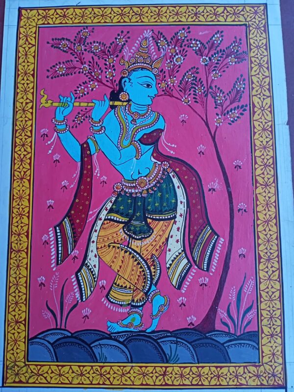 Krishna #3 - Pattachitra painting (10" x 12")