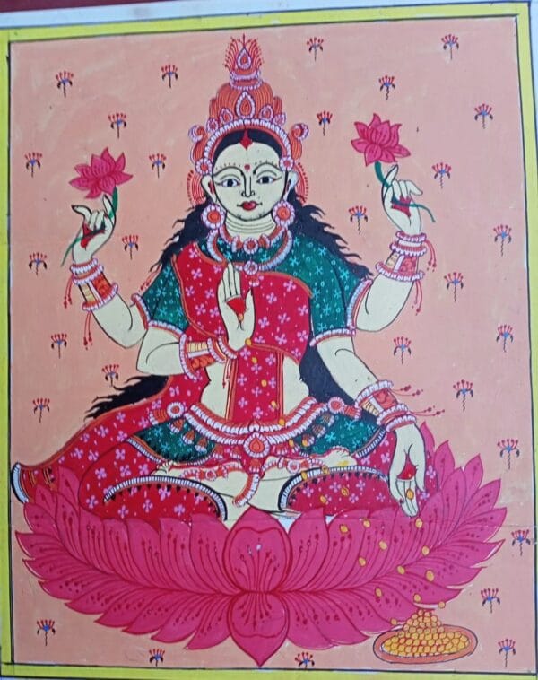 Maa Lakshmi - Pattachitra painting (10" x 10")