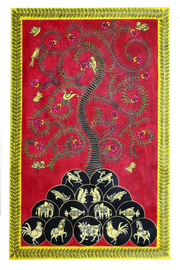 Tree of Life, Indian Rajasthani Art Theme (2 x 3 feet)