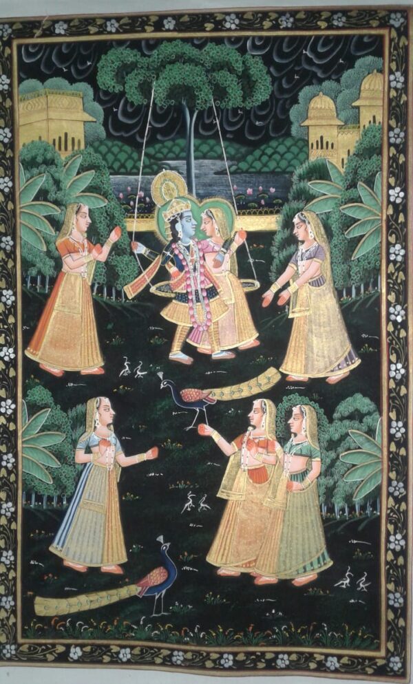 Radha Krishna #3 - Rajasthani painting (20" x 30")