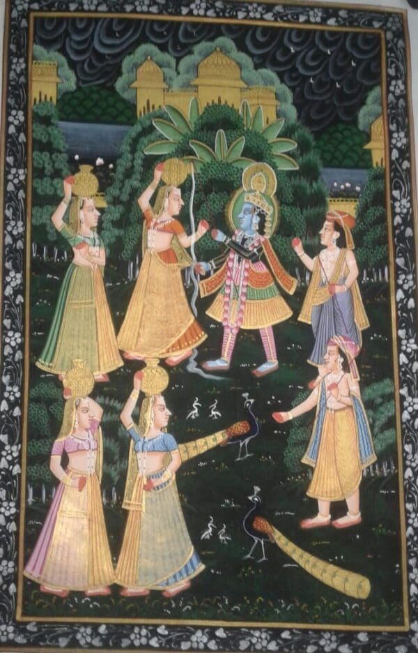 Radha Krishna #1 - Rajasthani painting (20" x 30")