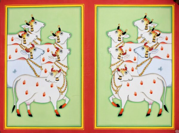 COWS (PICHWAI ART) SIZE - 18"X12" INCHES