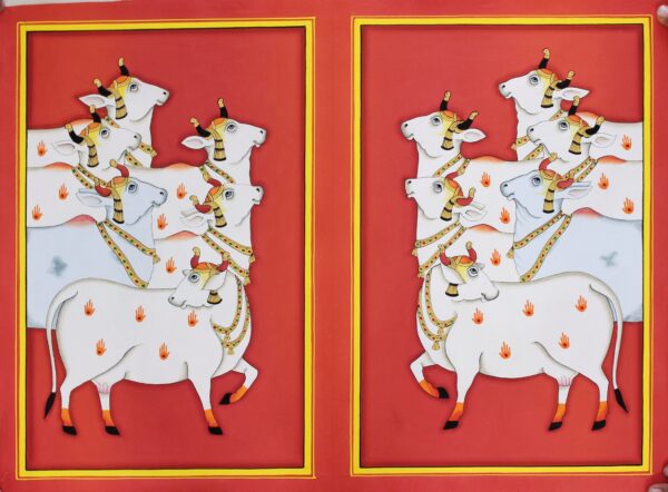 COWS (PICHWAI ART) SIZE - 18"X12" INCHES