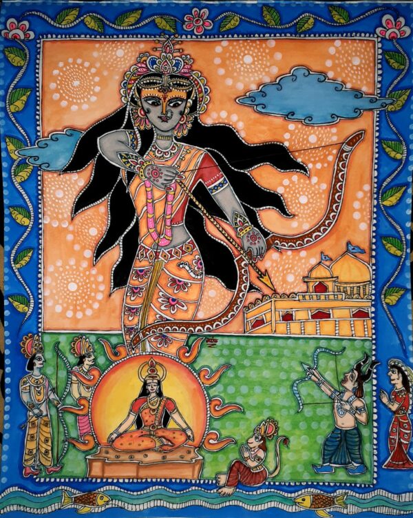 Devi Chamundi Mardani - Indian Art (27.5" x 34.5")