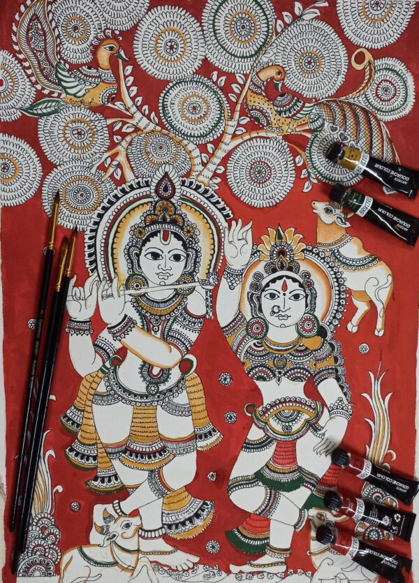 Radha Krishna kalamkari