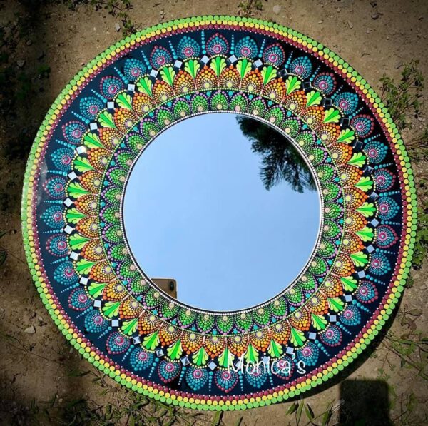 Mandala Mirror - Dot Mandal Art (18")