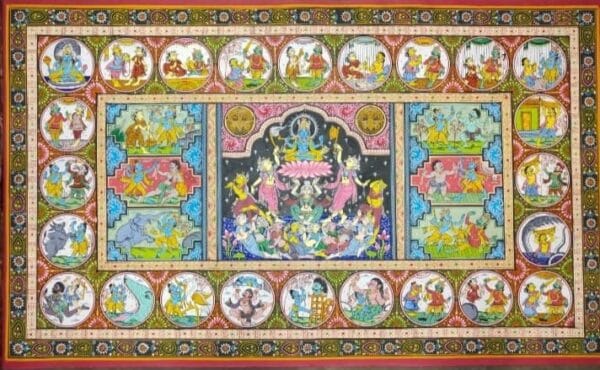 Krishna Avatar - Pattachitra painting (36" x 24")