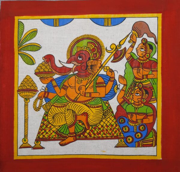 Lord Ganesha - Phad painting (8" x 8")