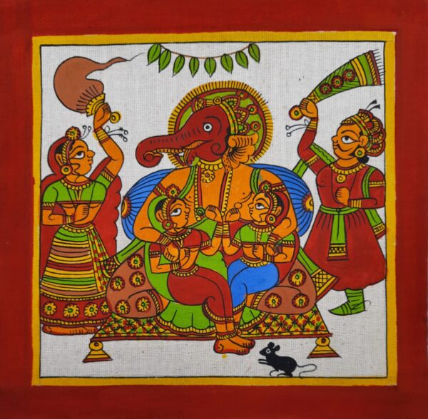 Lord Ganesha #2 - Phad painting (8" x 8")