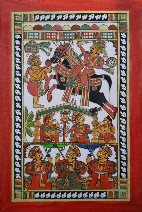 Pabu ji Marriage - Phad painting (12" x 18")