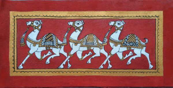 Three Camels - Phad painting (12" x 6")