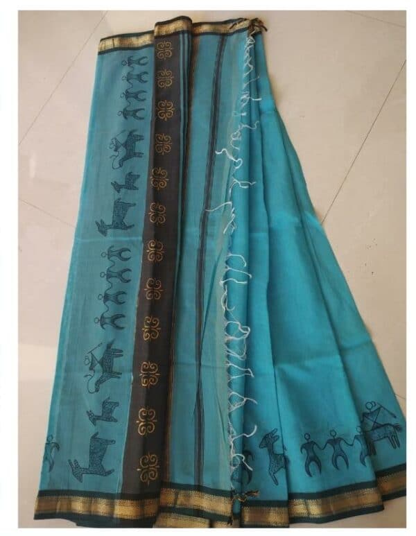 Maheshwari Saree (with blouse) #8 - Indian Art on Saree (5.5m + 80cm)