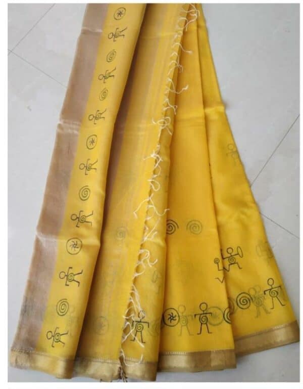 Maheshwari Saree (with blouse) #9 - Indian Art on Saree (5.5m + 80cm)