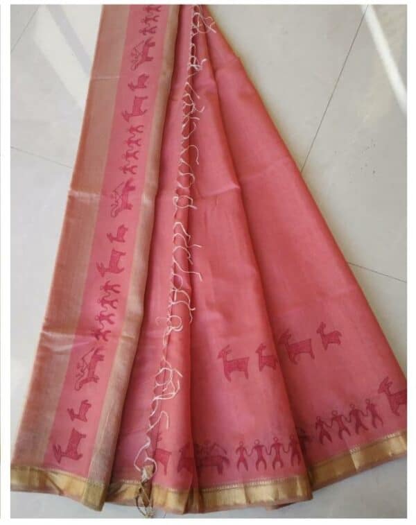 Maheshwari Saree (with blouse) #10 - Indian Art on Saree (5.5m + 80cm)