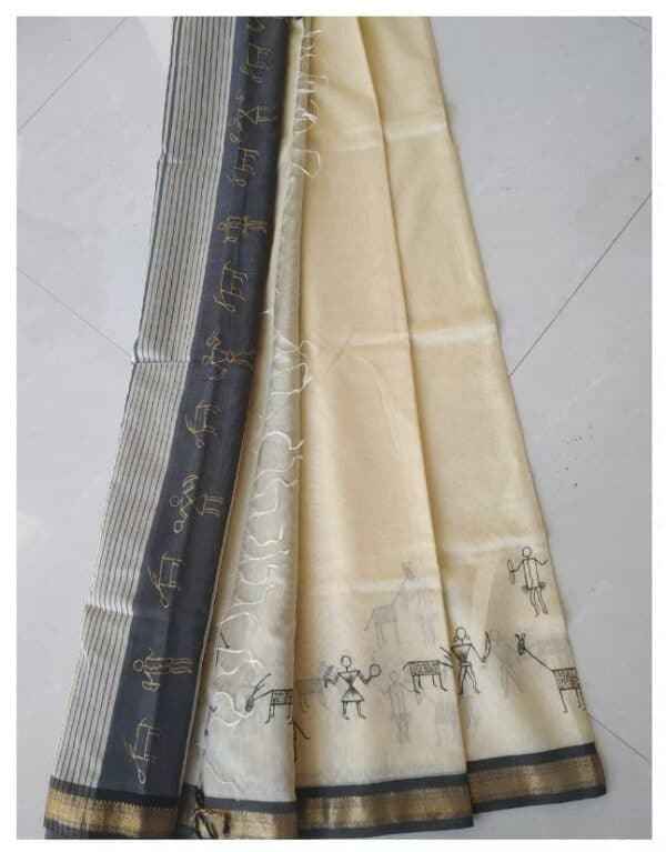 Maheshwari Saree (with blouse) #12 - Indian Art on Saree (5.5m + 80cm)