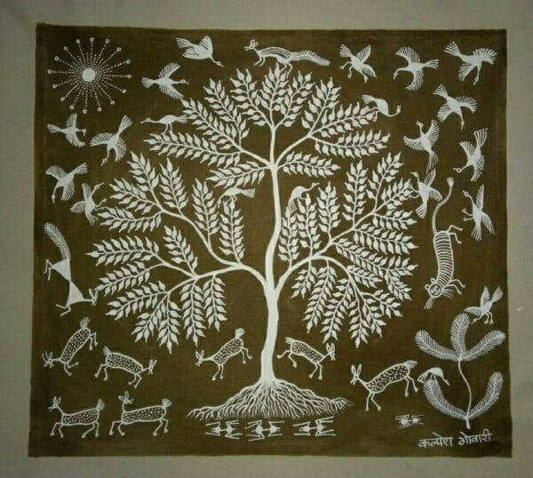 Wild Life - Warli painting (10" x 12")