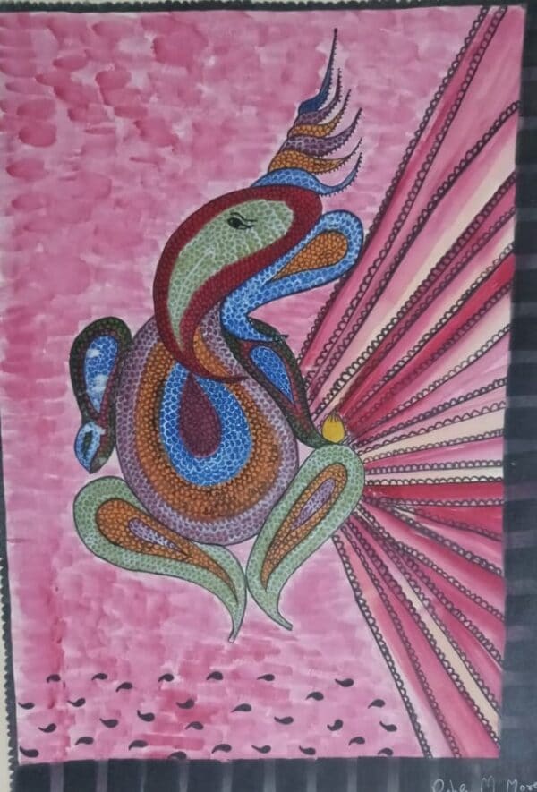 Paisley Ganesh - Indian Art (Size A4 )