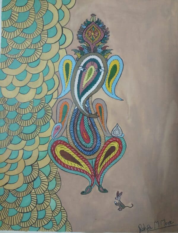 Paisley Ganesh - Indian Art (Size A3 )