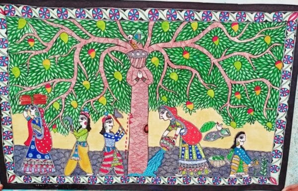 Save the Environment - Madhubani painting (24" x 12")