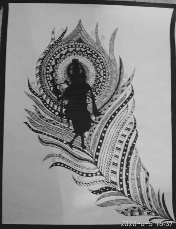 Krishna - Mandala Art #5 (Century paper A4 size)