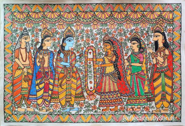 Ram Sita Vivah- Madhubani Painting(22"X15")