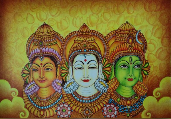 Tridevi - Kerala Mural (60 x 43 cms)