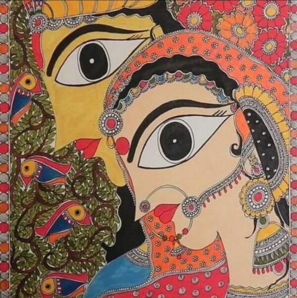 Radha Krishna #2 - Indian Art (18" x 18")