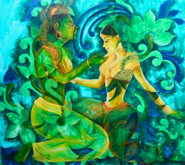 Radha Krishna #3 - Indian Art (3 x 3 feet)