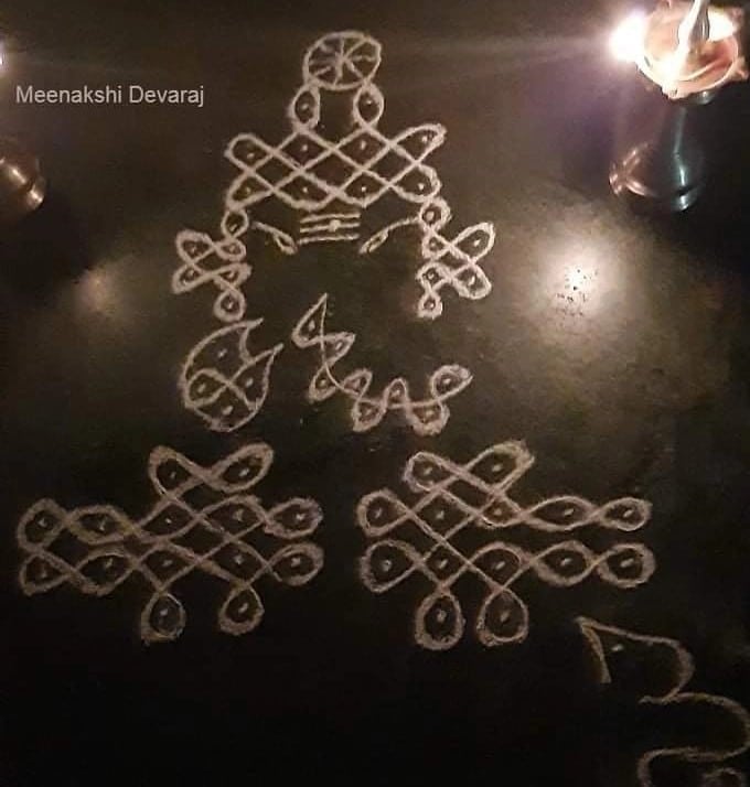 Kolam, Floor Painting, Artist Mrs. Meenakshi Devaraj - International Indian Folk Art Gallery