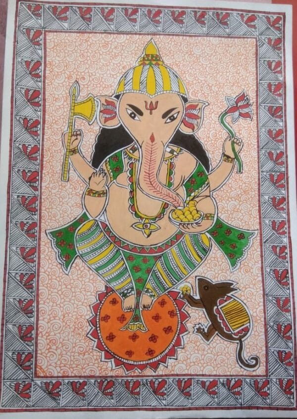 Ganesha - Madhubani painting (22" x 30")