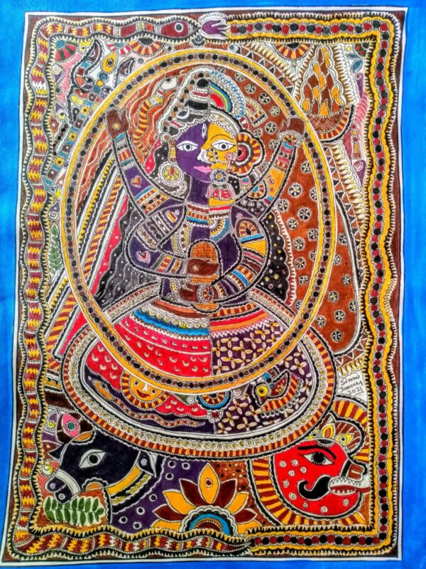 Ardhanarishwar - Mithila/Madhubani painting (11" x 15")