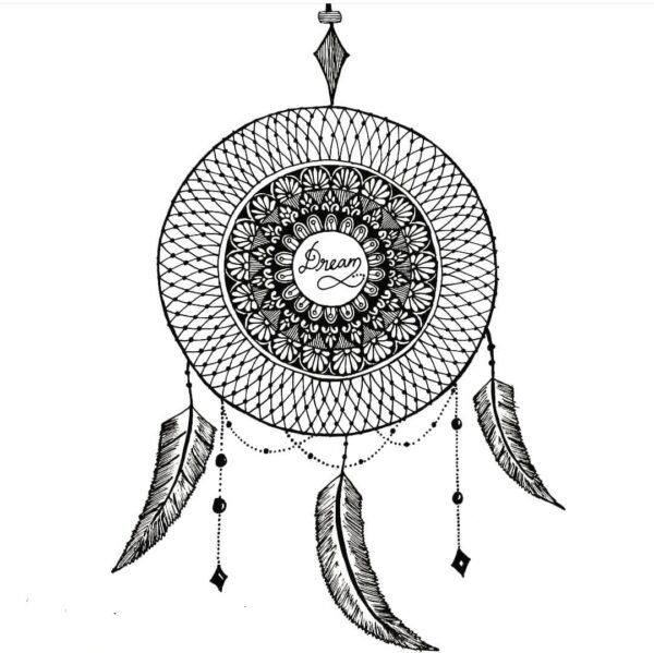 Dream Catcher mandala- Indian Art - Mandala Style (Size A4)