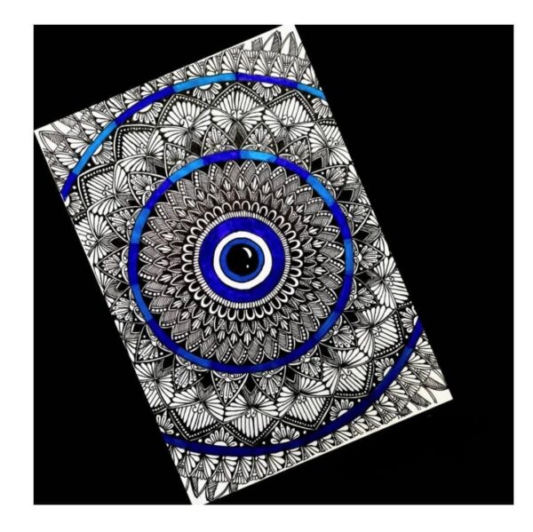 Evil eye mandala - Indian art - Mandala style (Size A4)