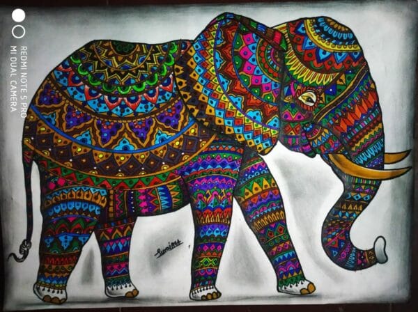 Elephant Painting - Madhubani painting [Not for Sale]